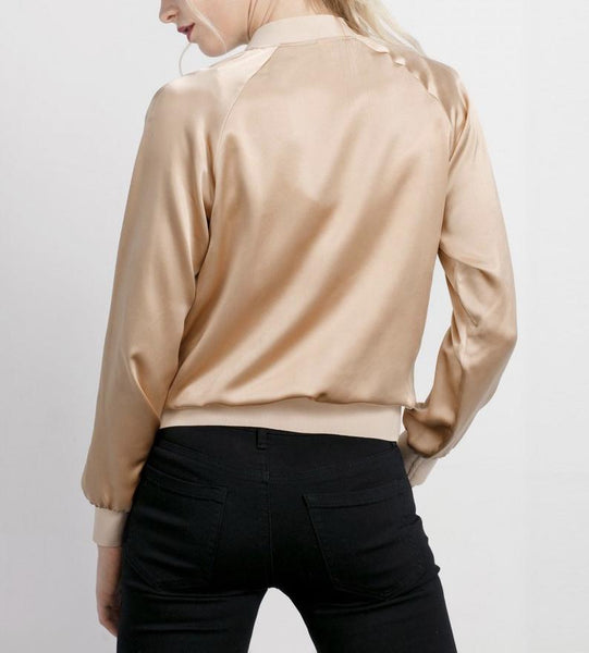 19 Momme Silk Unisex Bomber Jacket