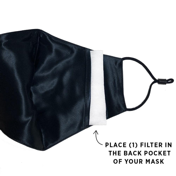 100% Silk Face Mask with Filter Pocket & Adjustable Ear-loops