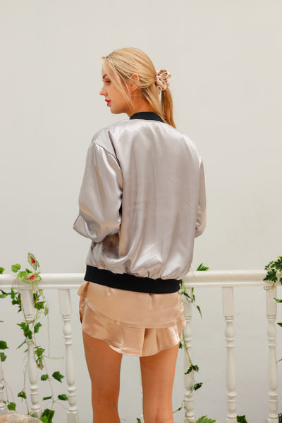 19 Momme Silk Unisex Bomber Jacket