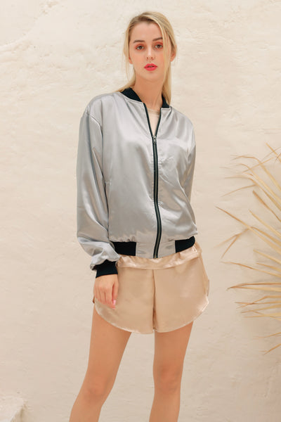 19 Momme Silk Unisex Bomber Jacket