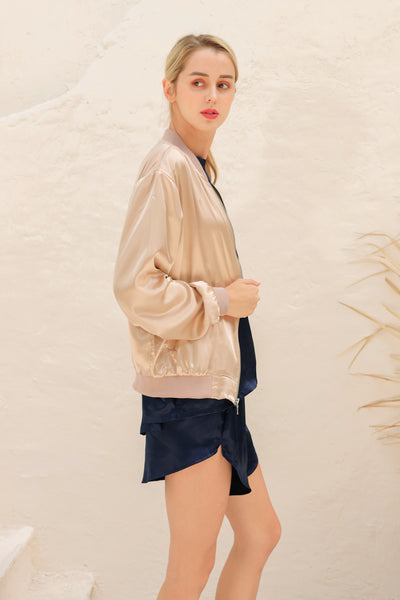 19 Momme Silk Unisex Bomber Jacket