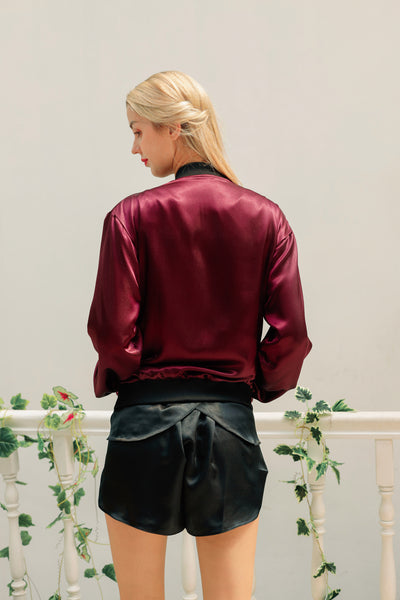 19 Momme Silk Unisex Bomber Jacket