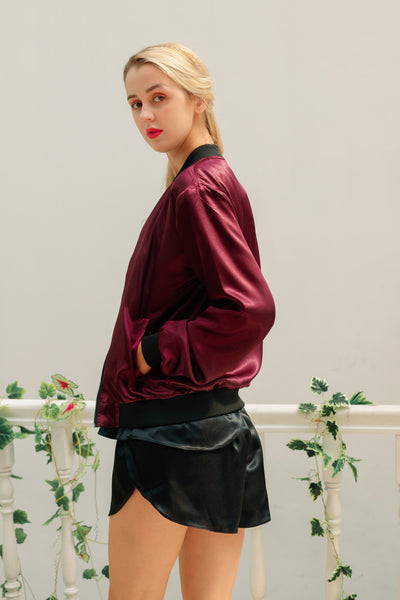 19 Momme Silk Unisex Bomber Jacket