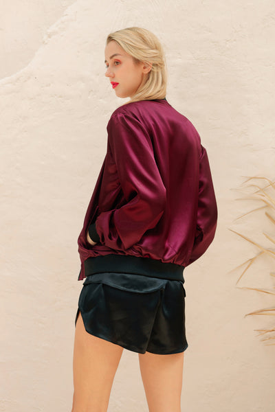 19 Momme Silk Unisex Bomber Jacket
