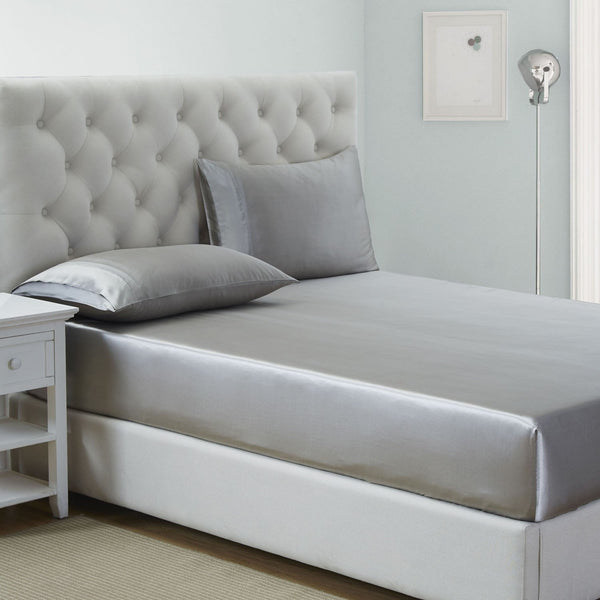 100% Silk 2-in-1 Fitted & Flat Sheet and Silk Pillowcases Set