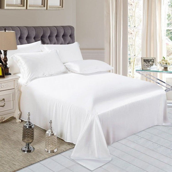 100% Silk 2-in-1 Fitted & Flat Sheet and Silk Pillowcases Set