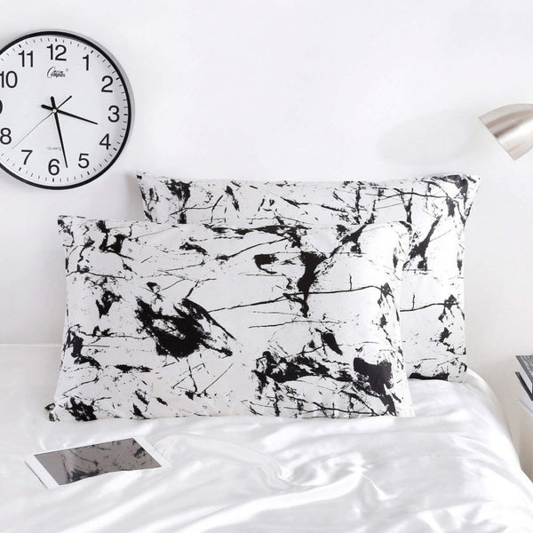 19 Momme Combined Silk Marble Print Envelope Pillowcase